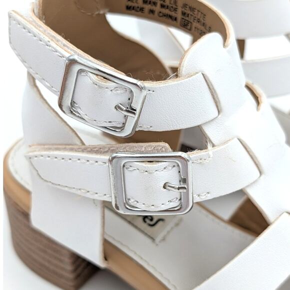 Rachel Shoes Lil Jenette Ankle Strap Block Heel Sandals White Size US10M EU27 - Picture 11 of 12